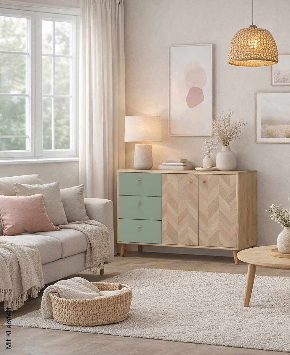 Sideboard Visby Pistazie Eiche Nachbildung B/H/T: ca. 109x63,9x33,05 cm