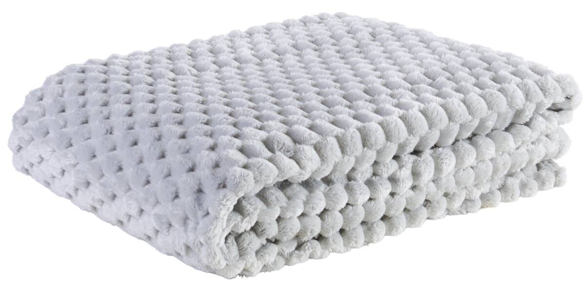 POCOline Wohndecke Wabe silber 100% Polyester B/L: ca. 150x200 cm