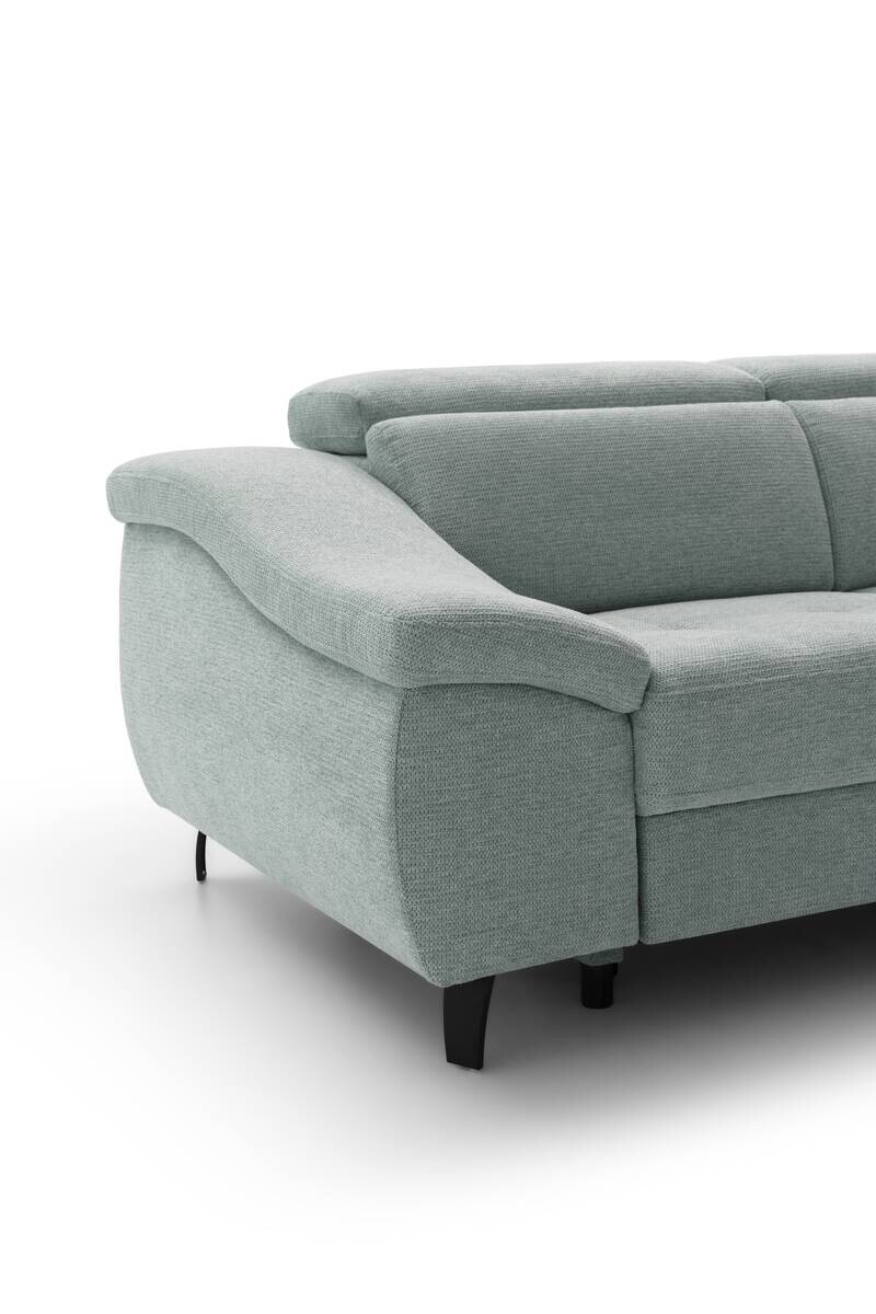 Ecksofa mit Bettfunktion eisblau Flachgewebe B/H/T: ca. 280x96x238 cm