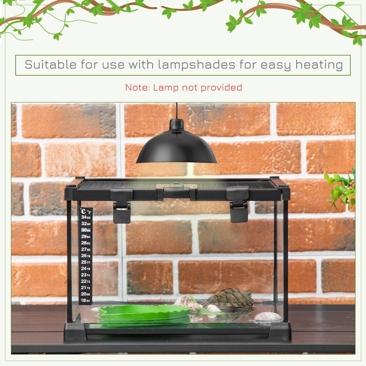 PawHut Terrarium schwarz Edelstahl B/H/L: ca. 30x50x25 cm