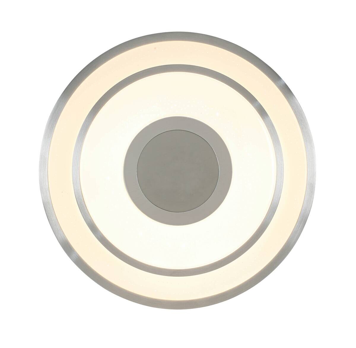 Nolo LED Deckenleuchte Chrom weiß Kunststoff Metall B/H/L: ca. 38x7,5x38 cm 2 Brennstellen