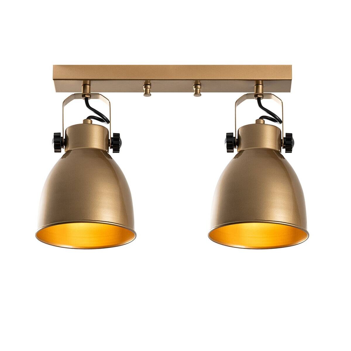 Opviq Deckenleuchte gold B/H/T: ca. 40x28x16 cm E14 2 Brennstellen