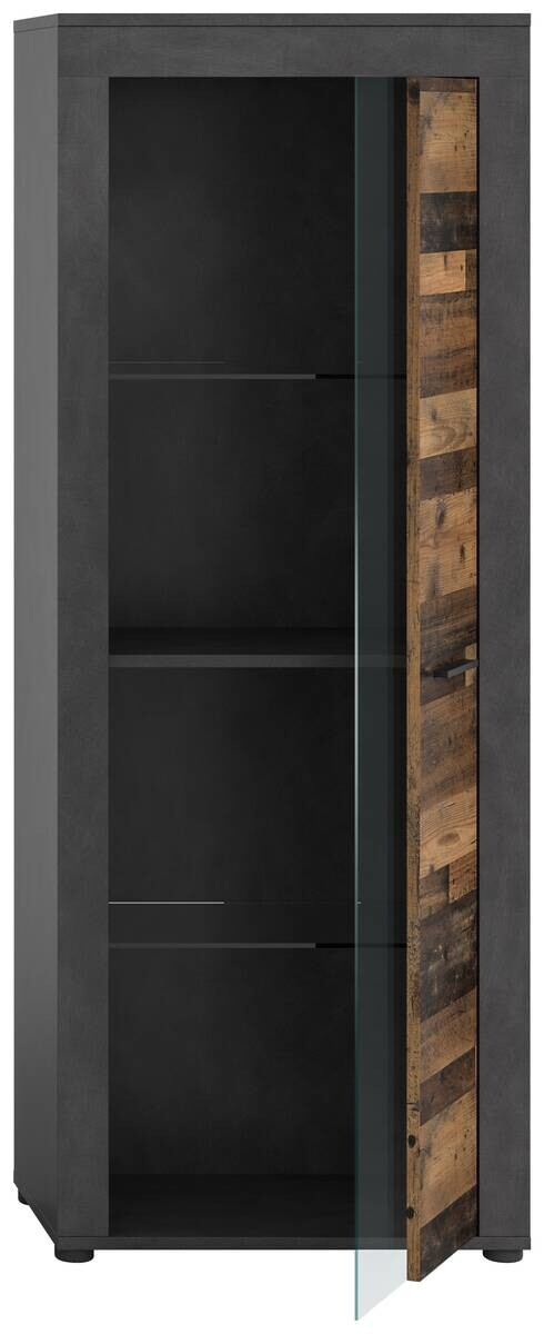 Vitrine Jam Matera Nachbildung Old Wood Nachbildung B/H/T: ca. 159x60x35 cm