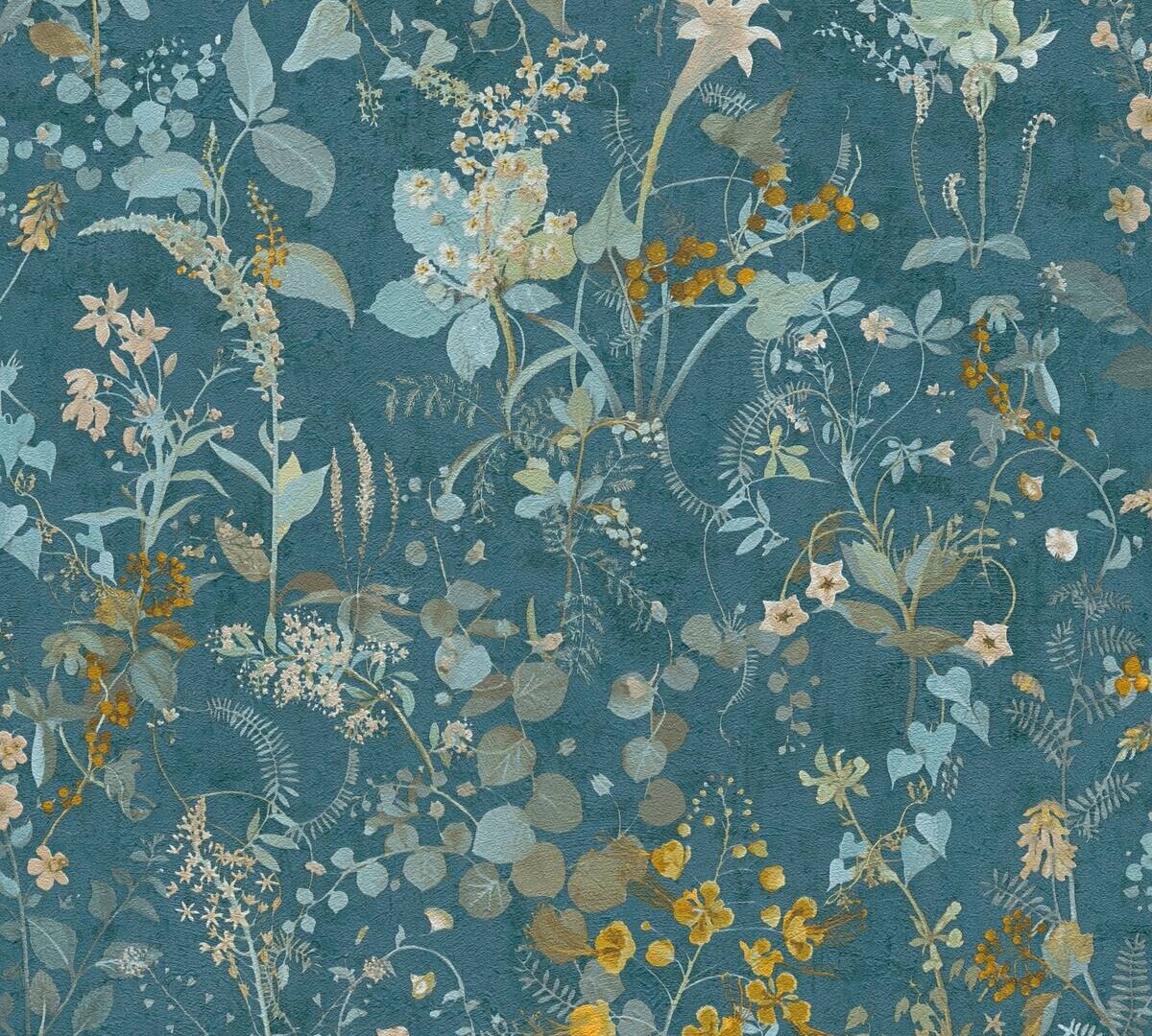 A.S.Creation Vliestapete blau petrol gelb B/H/D: ca. 53x1005x8,2 cm