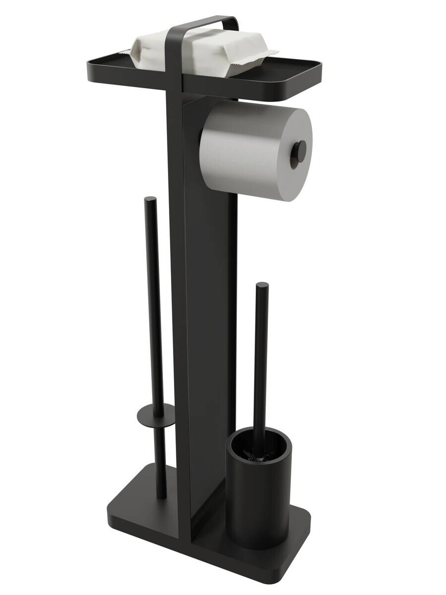 POCOline Stand-WC-Garnitur schwarz Edelstahl