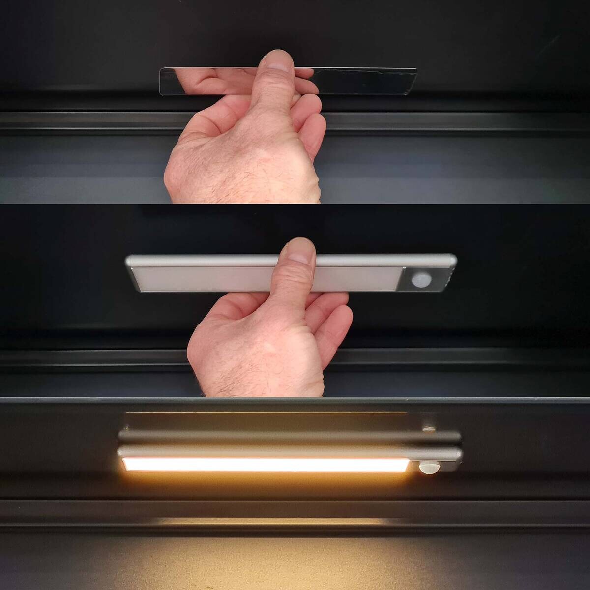 Nedis Schrankleuchte silber Aluminium Polycarbonat B/H/L: ca. 4x20,5x1,4 cm