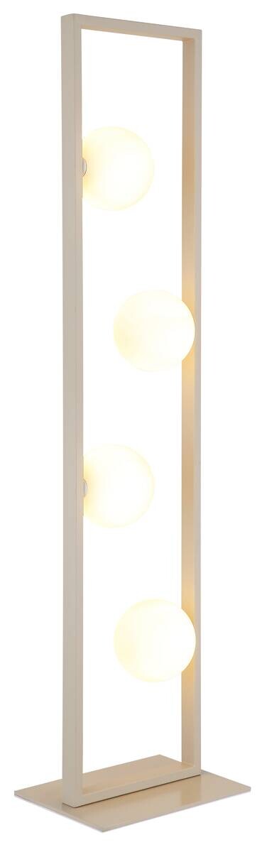 GLOBO Stehlampe Opal rostfarbig sand Glas Metall B/H/L: ca. 20x110x28 cm G9 4 Brennstellen