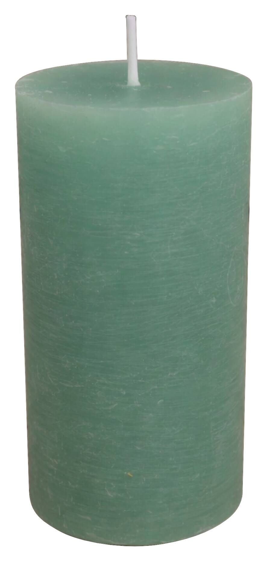 Stumpenkerze grün H/D: ca. 9x6,8 cm