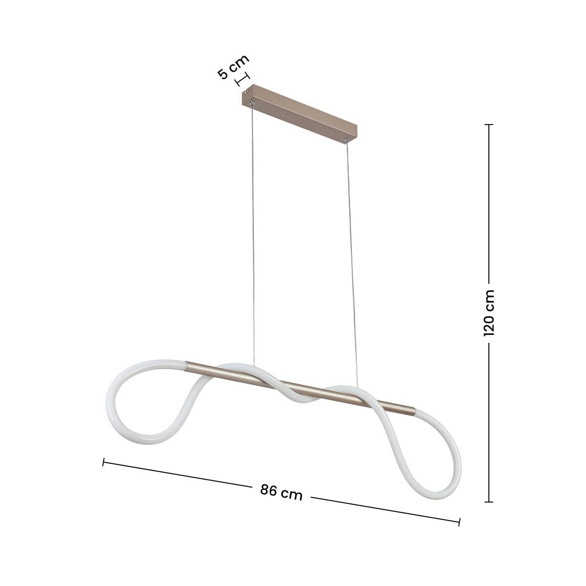 Nolo LED-Pendelleuchte Tube champagner B/H: ca. 80x120 cm