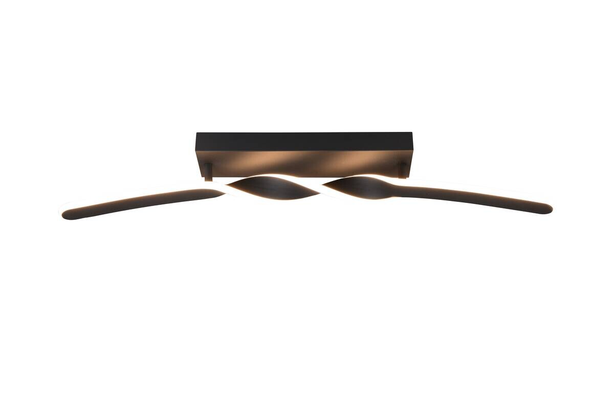 Reality LED Deckenleuchte Ginko mattschwarz Metall B/H/T: ca. 79x12,5x9 cm 1 Brennstellen