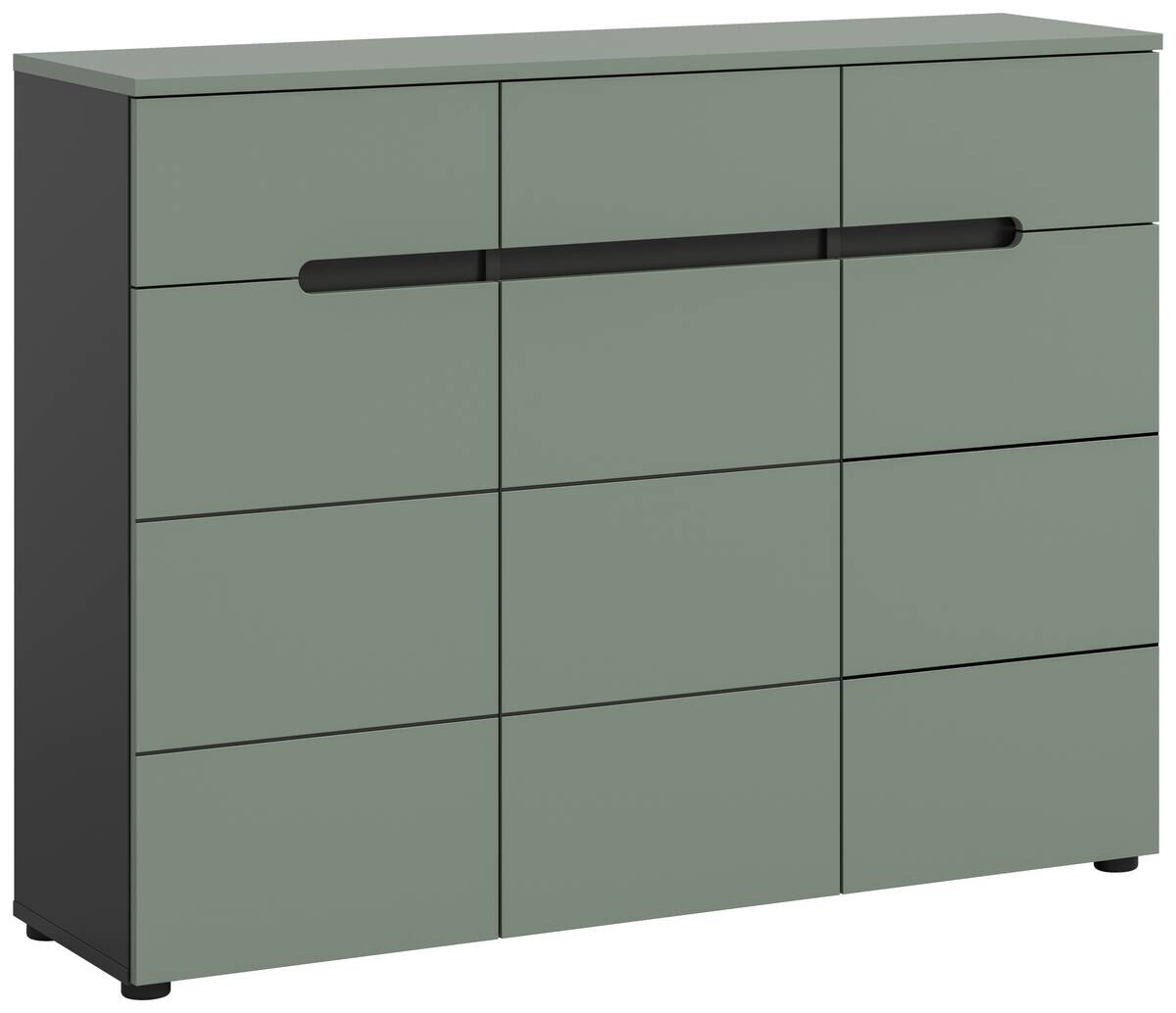 Schuhkommode Canu grün basaltgrau Nachbildung B/H/T: ca. 94x120x37 cm