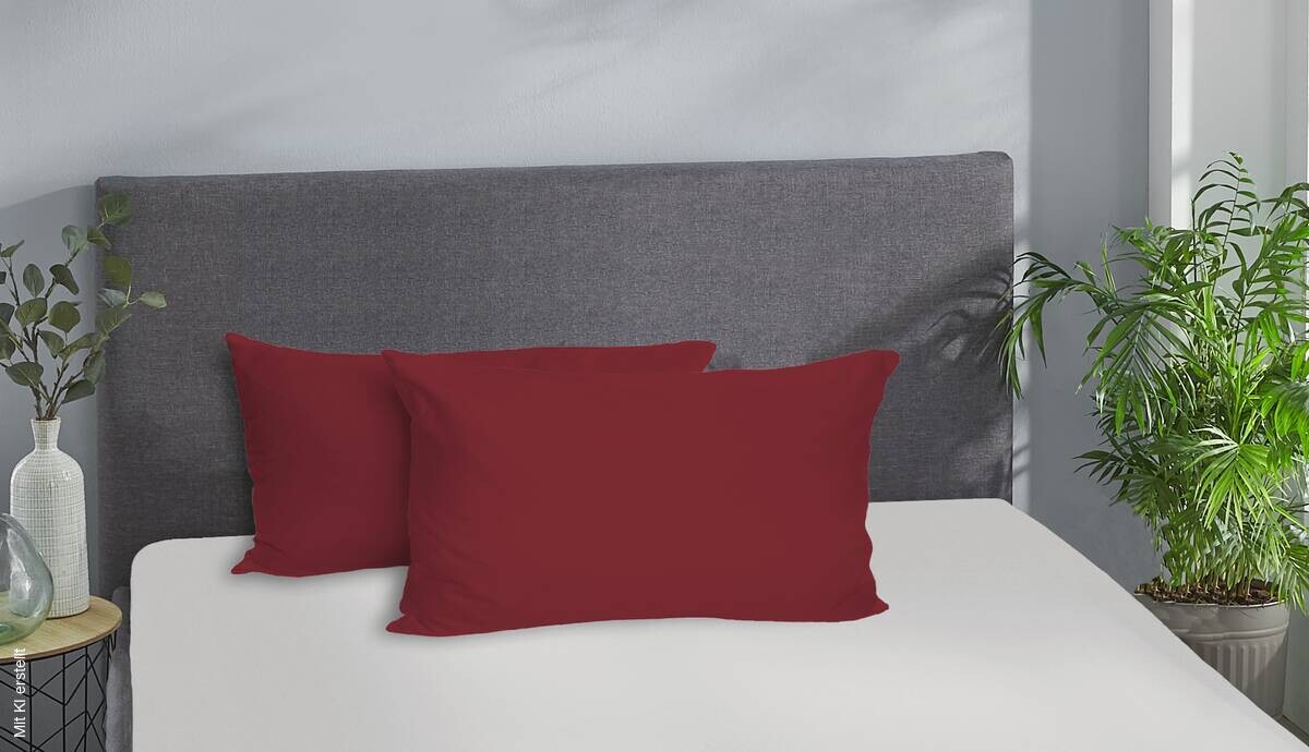 Kissenbezug Jersey bordeaux Baumwolle B/L: ca. 40x80 cm