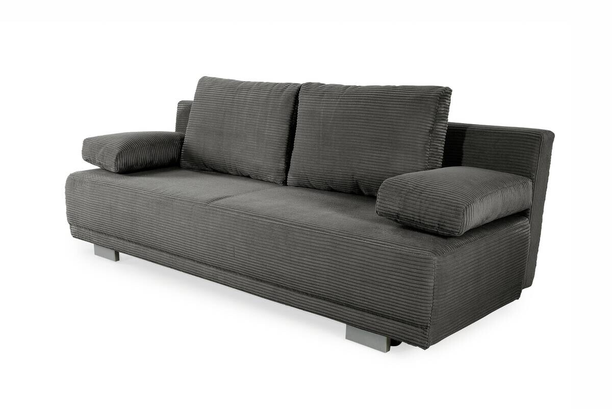 Schlafsofa grau Microfaser B/H/T: ca. 196x78x82 cm