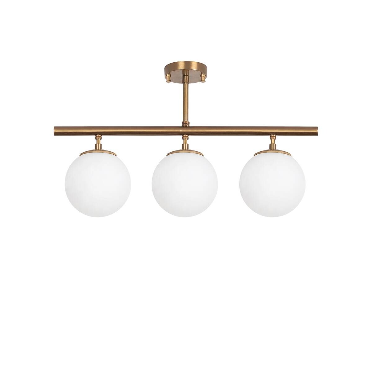 Opviq Deckenleuchte Atmaca bronze Glas Metall B/H/T/L/D: ca. 15x37x15x60x15 cm E14 3 Brennstellen