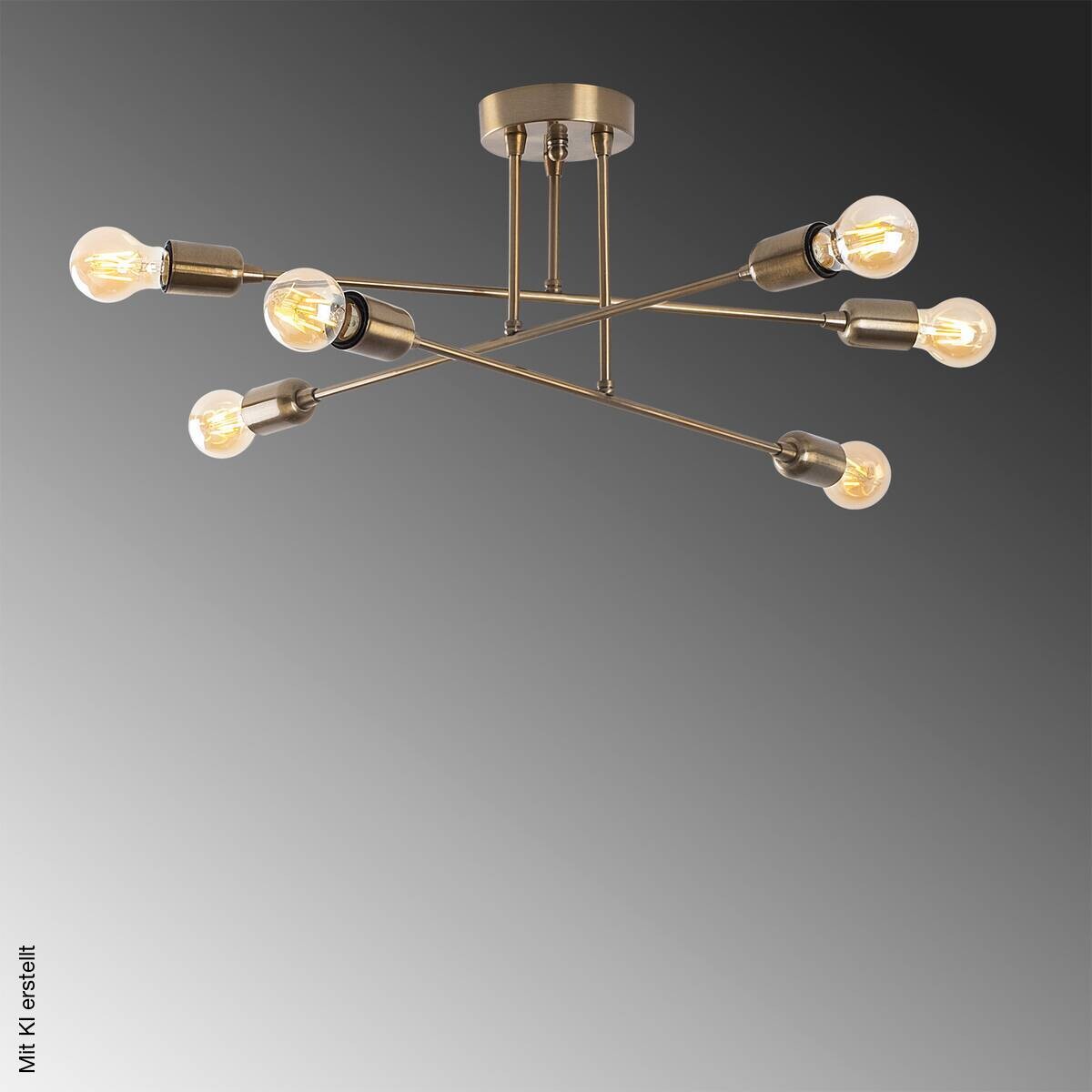 Opviq Deckenleuchte Fleur-1504 B/H/T/L/D: ca. 66x27x66x66x66 cm E27 6 Brennstellen