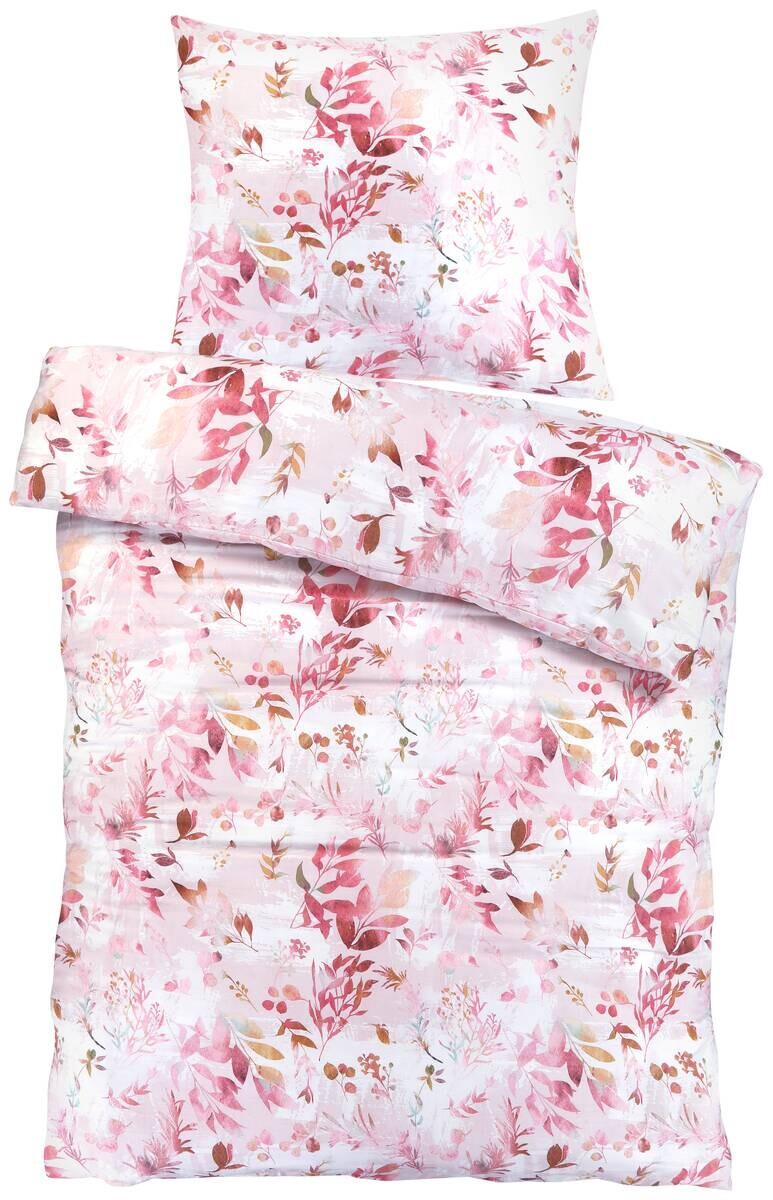 Baumwoll Bettwäsche Satin rosé Baumwolle B/L: ca. 135x200 cm
