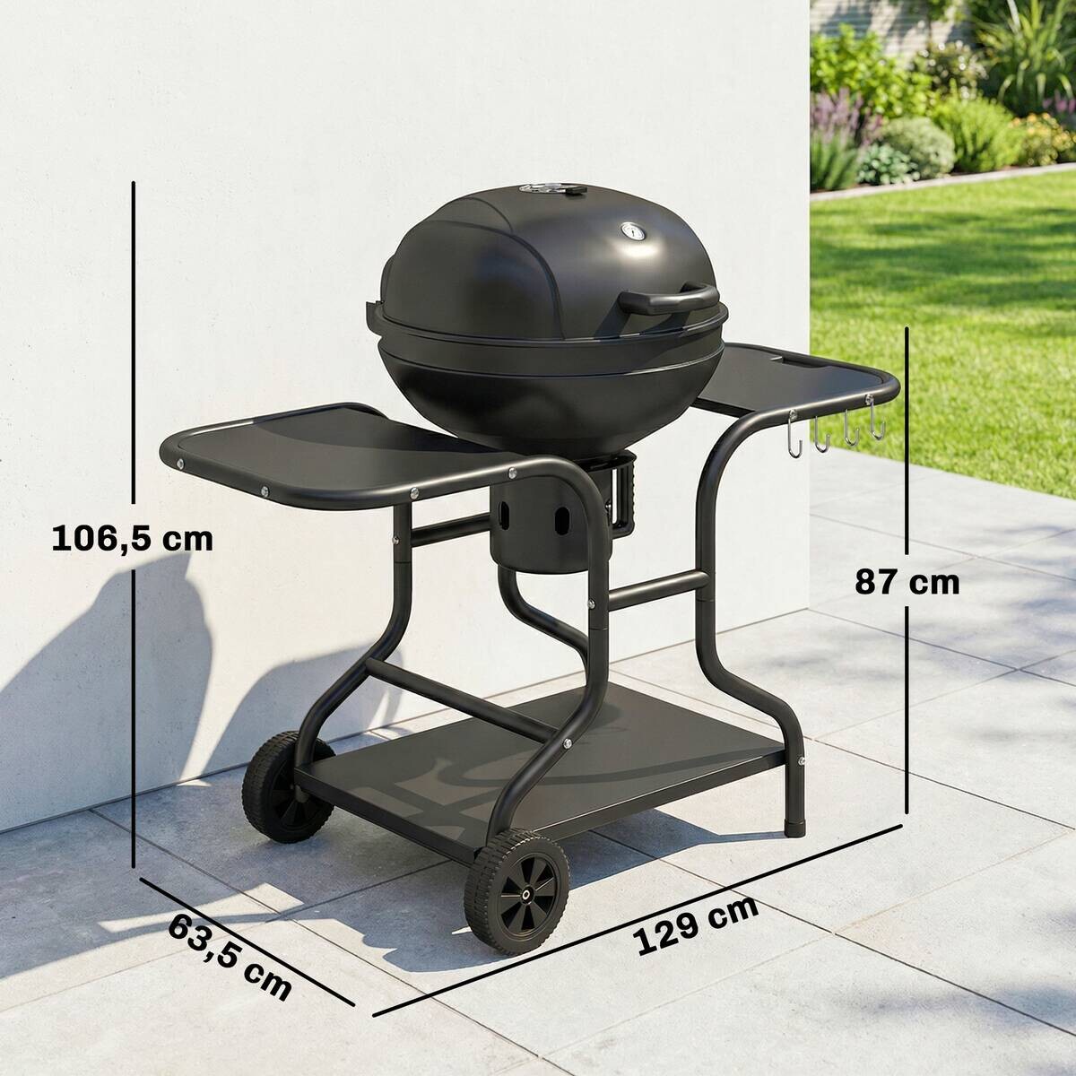 Outsunny Grill Metall B/H/L: ca. 63,5x106,5x129 cm