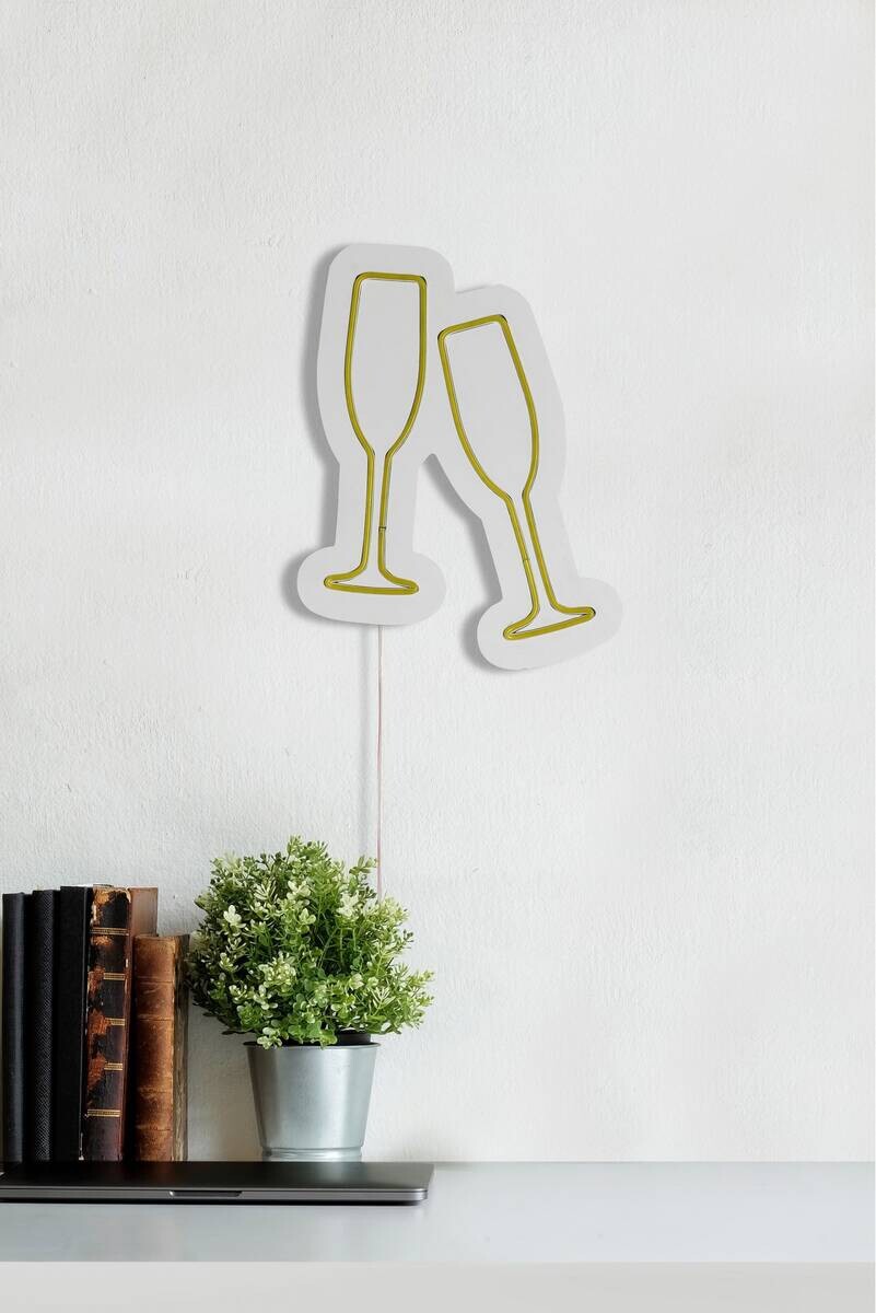 Opviq LED-Wandleuchte gelb PVC B/H/T/L: ca. 26x35x2x26 cm