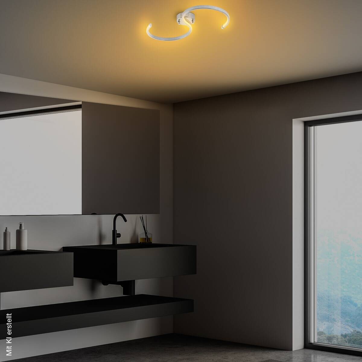Opviq LED-Deckenleuchte Chrom B/H/T: ca. 25x51x5 cm