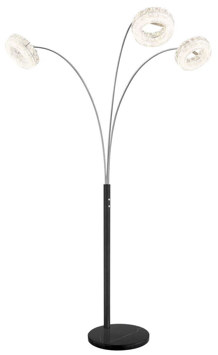 GLOBO Stehlampe klar schwarz Metall Acryl Glas B/H/L: ca. 102x190x82,5 cm 1 Brennstellen