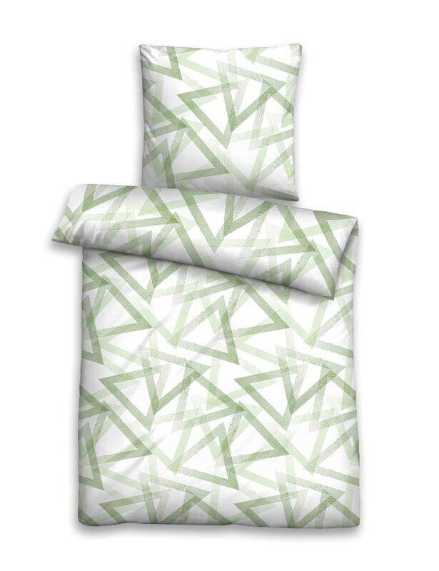 Microfaser Bettwäsche Seersucker hellgrün weiß 100% Polyester B/L: ca. 135x200 cm