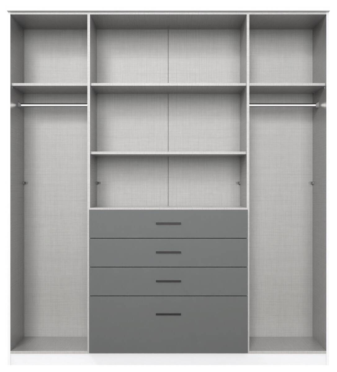 Kleiderschrank Cottbus Sahara grau B/H/T: ca. 180x199x58 cm