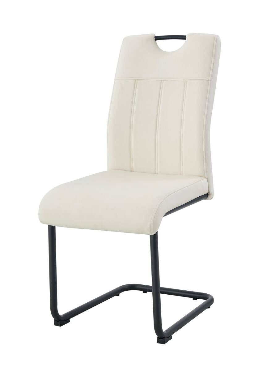 Schwingstuhl LISA, 2er Set creme Webstoff B/H/T: ca. 43x98x61 cm | creme | creme, schwarz | 43,00/98,00/61,00 cm