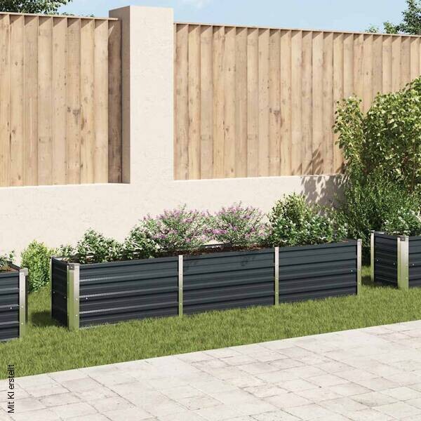 Garten-Hochbeet anthrazit Stahl B/H/L: ca. 40x45x240 cm