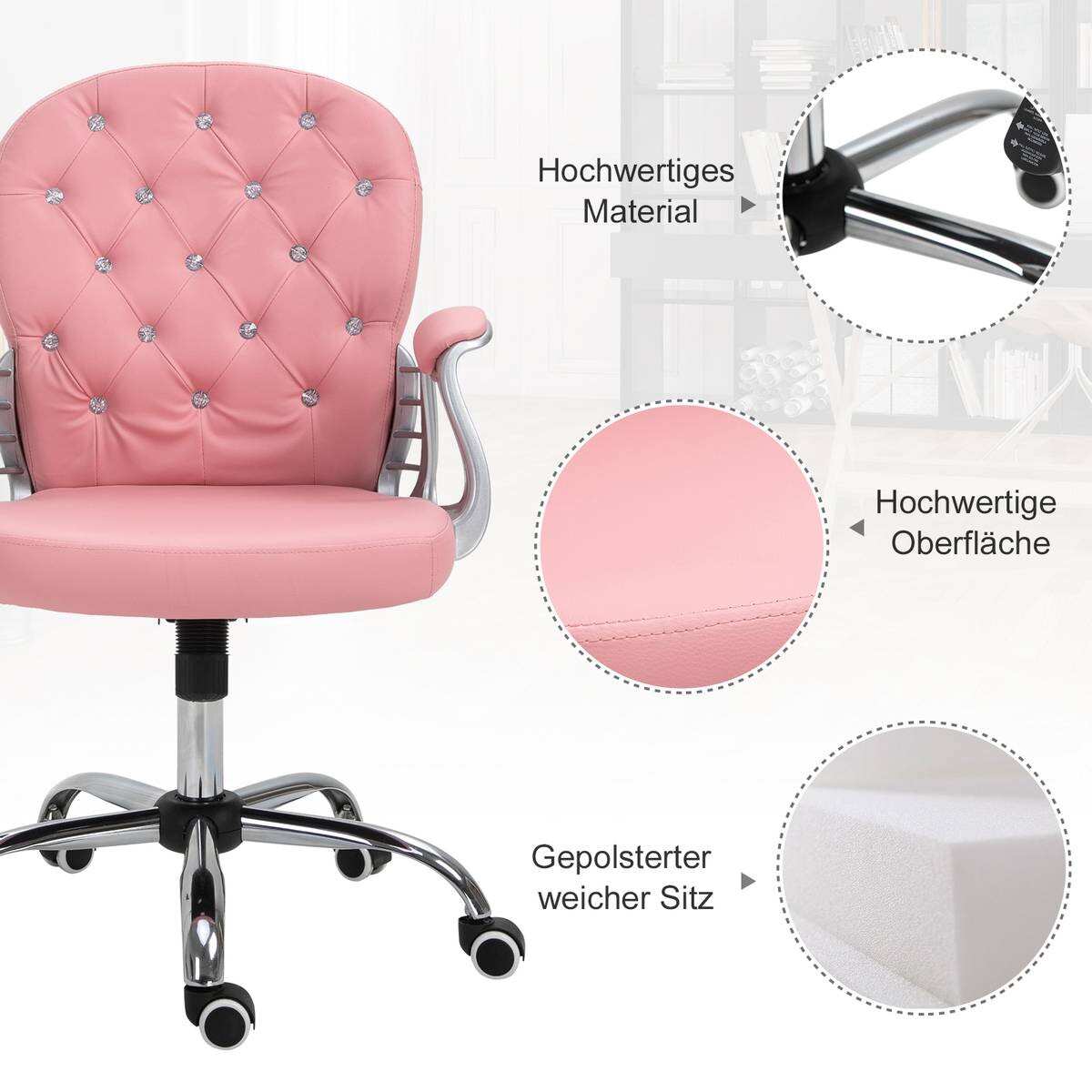 Drehstuhl 921-169V01PK rosa