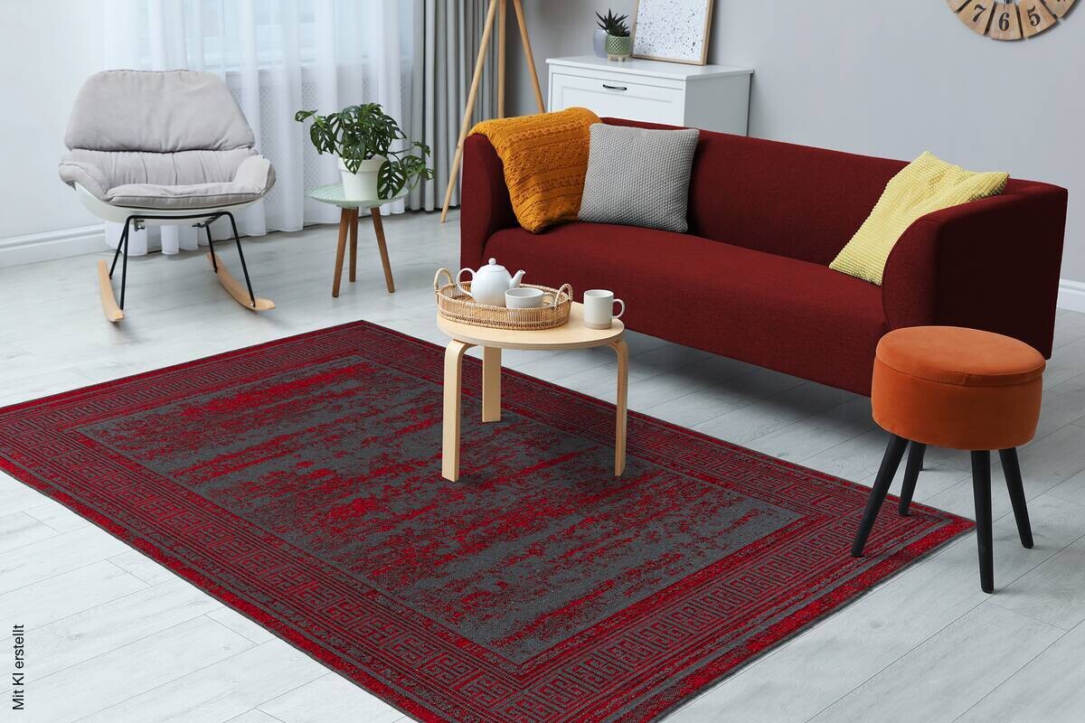 Kayoom Flachflorteppich Kalea 325 rot B/H/L: ca. 160x0,8x230 cm