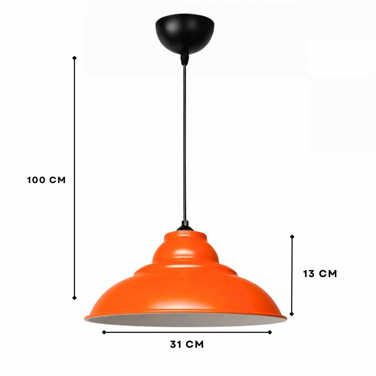 Opviq Pendelleuchte orange B/H/T: ca. 31x100x31 cm E27 1 Brennstellen