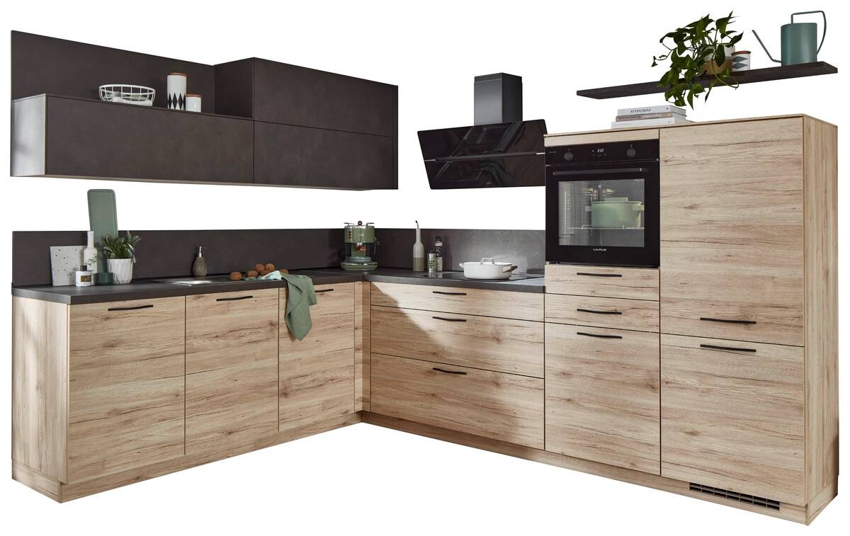 nobilia Winkelküche Riva Eiche San-Remo Nachbildung B/T: ca. 305x245 cm