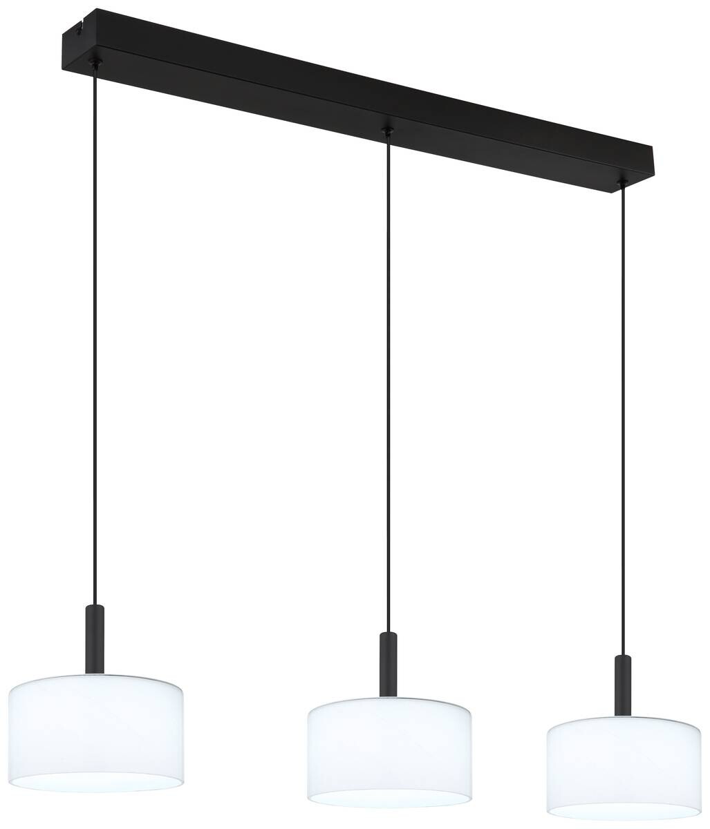 GLOBO Pendelleuchte mattschwarz Opal Glas Metall B/H/T/L: ca. 20x150x96x96 cm 1 Brennstellen