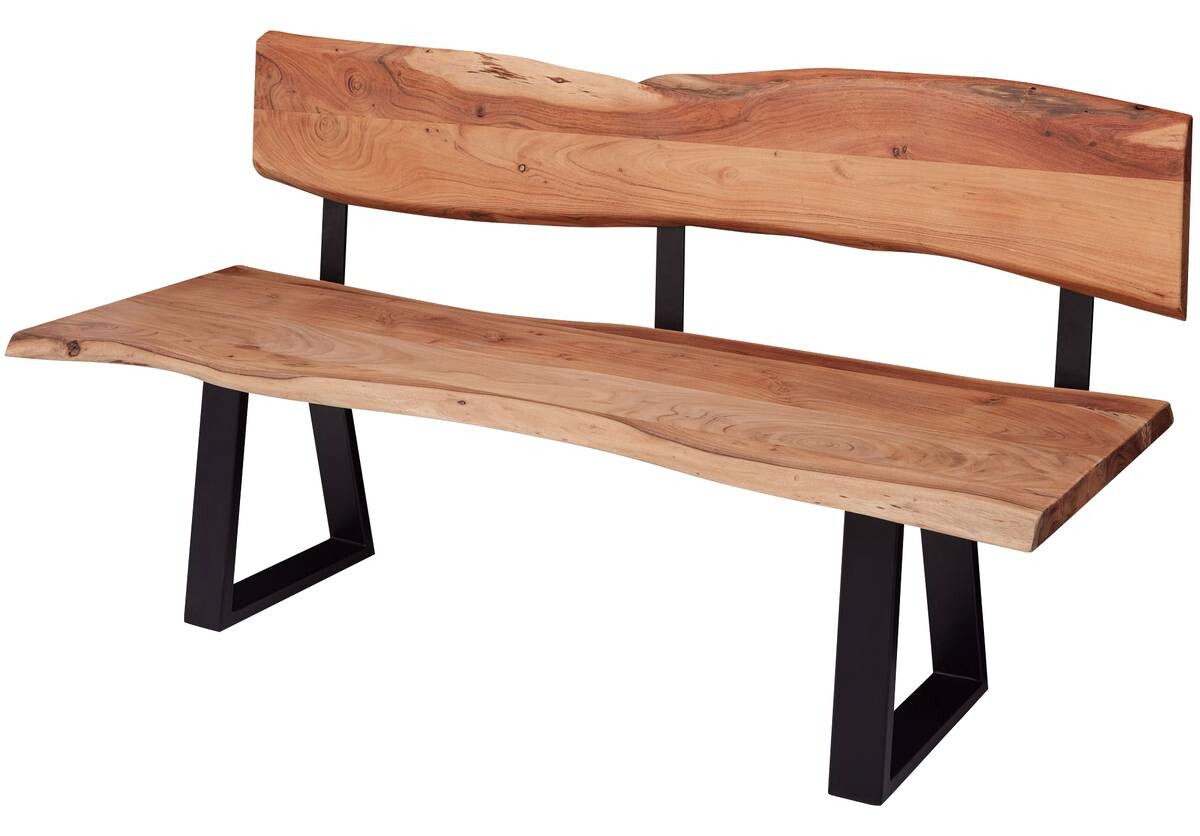 Sitzbank natur schwarz B/H/T: ca. 180x85,5x60 cm