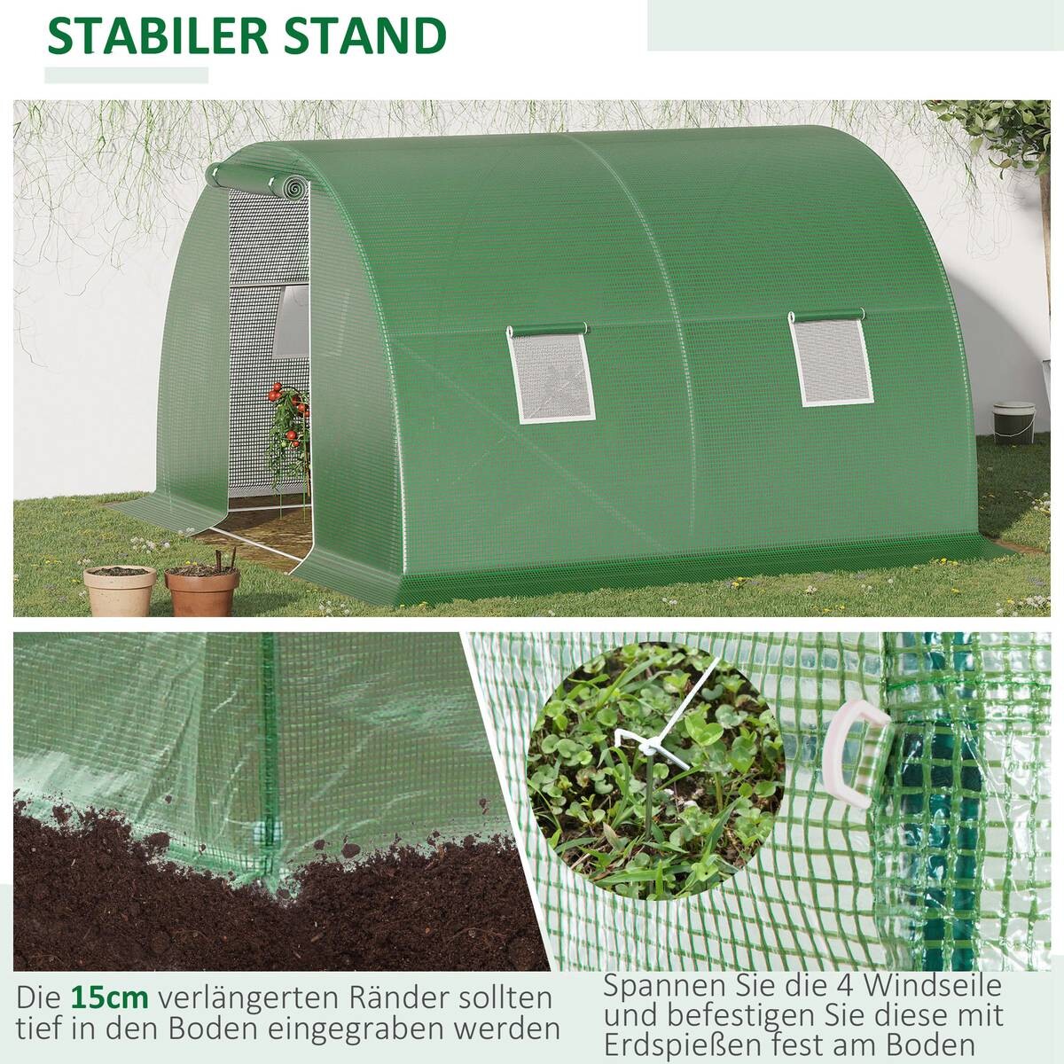 Outsunny Gewächshaus B/H/L: ca. 300x200x300 cm