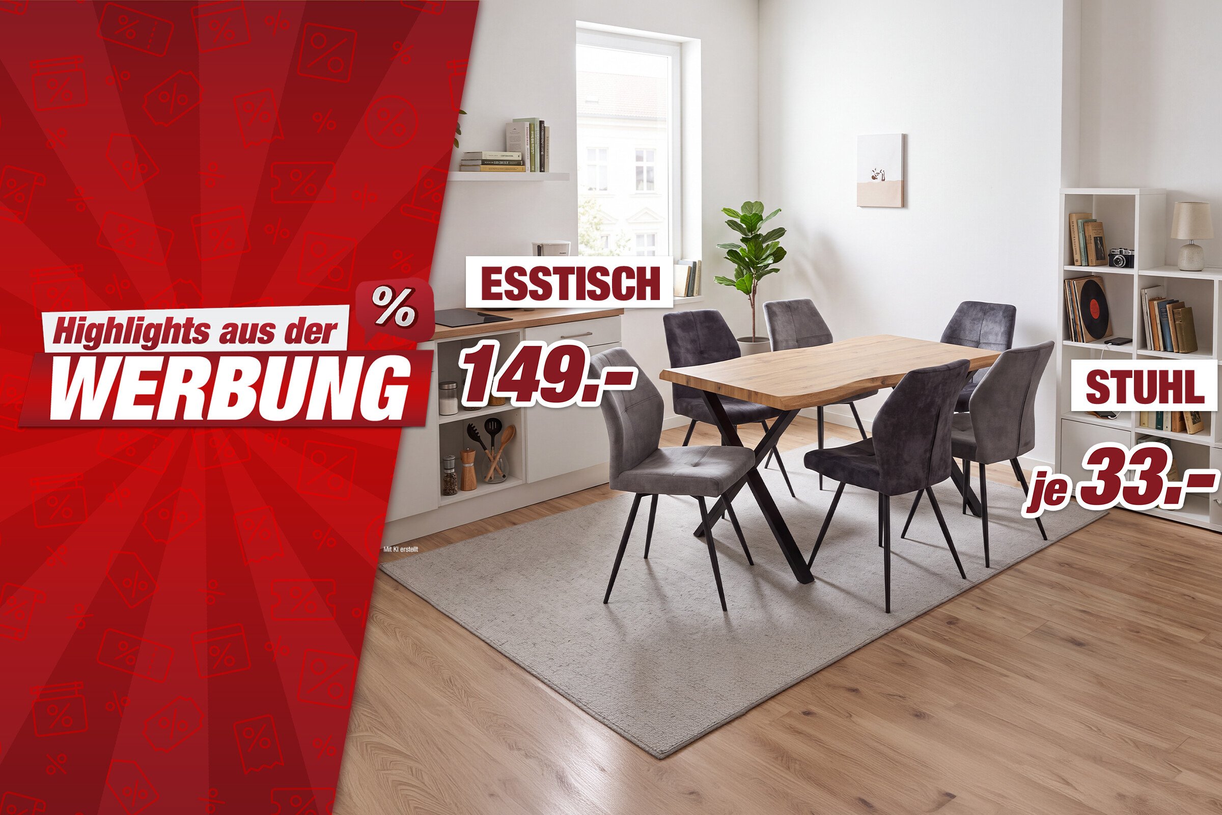 Unsere Werbe Highlights - Esstisch und Stuhl