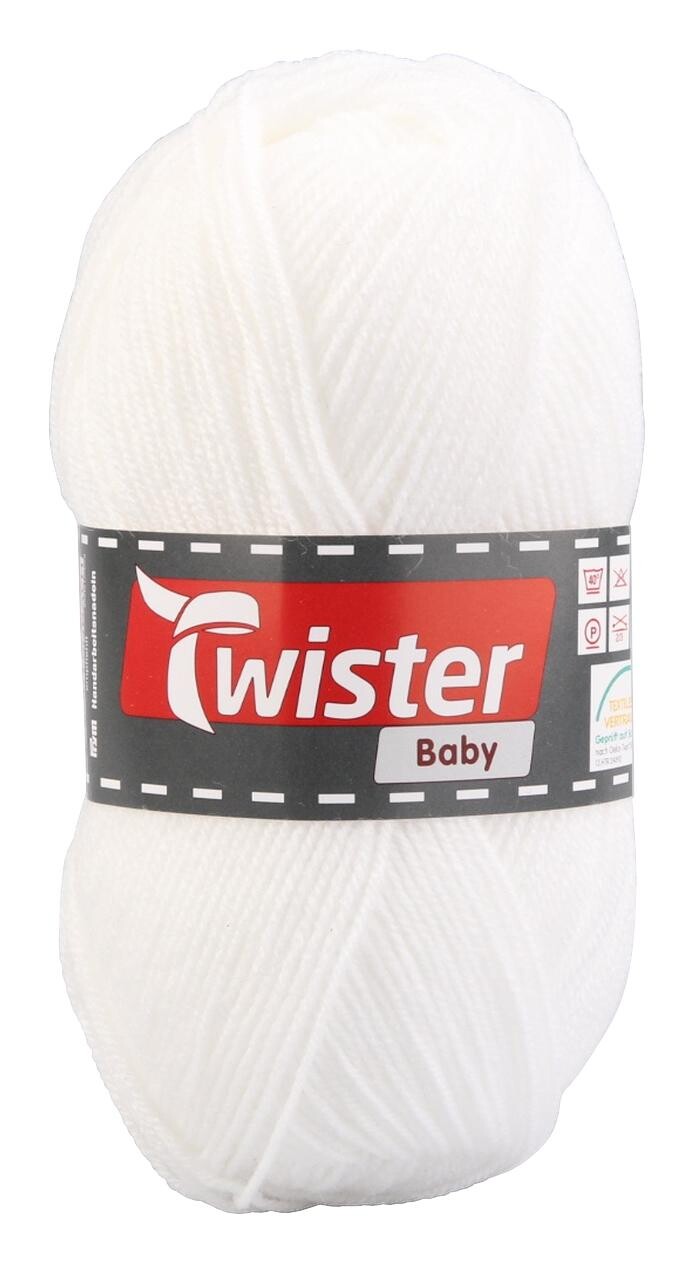 Twister Handstrickgarn Twister Baby weiß 100% Polyacryl L: ca. 21000 cm