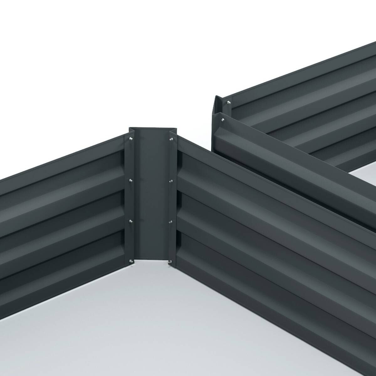 Outsunny Hochbeet 2er Set dunkelgrau Stahl B/H/L: ca. 100x30x100 cm