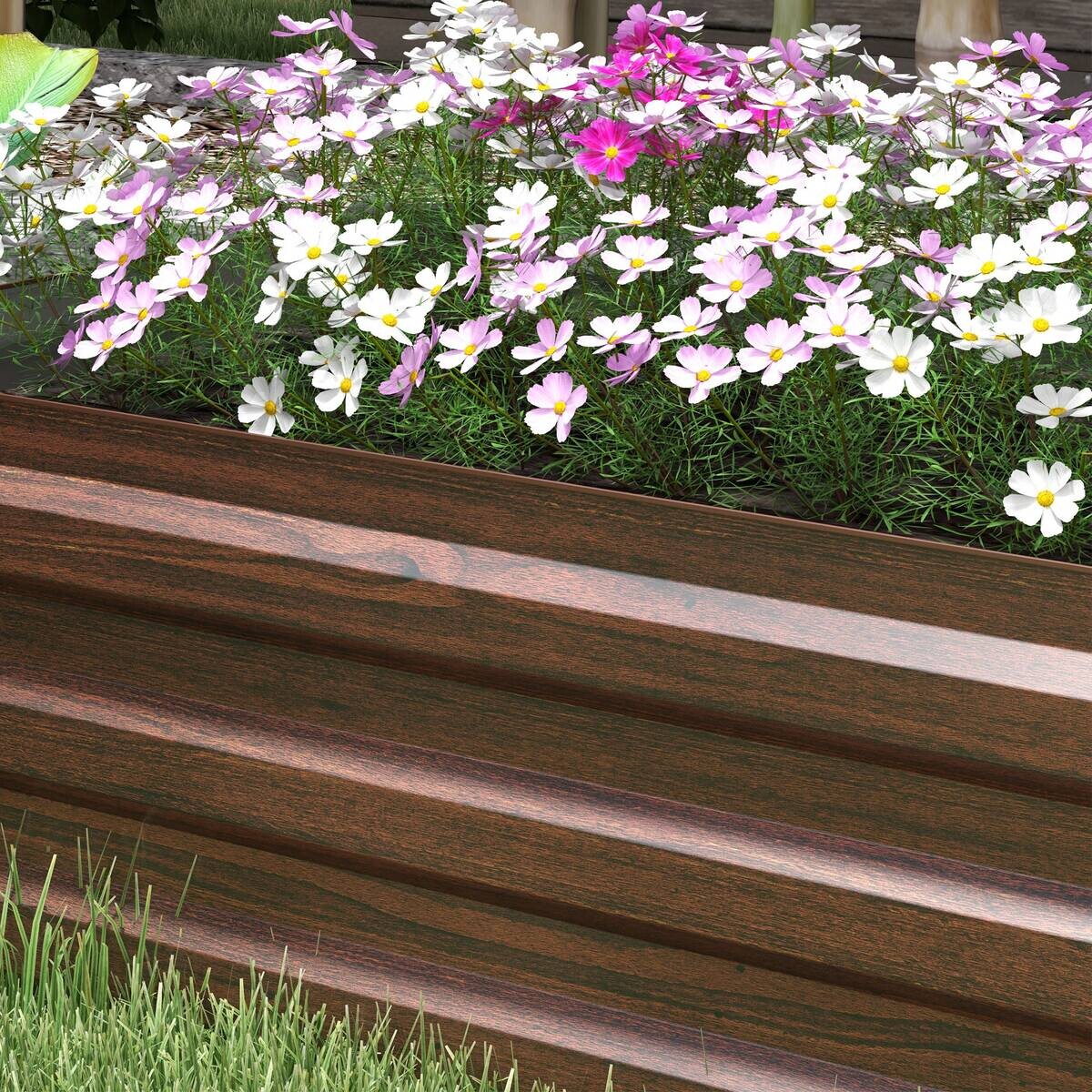 Outsunny Hochbeet braun Stahl B/H/L: ca. 60x30x240 cm