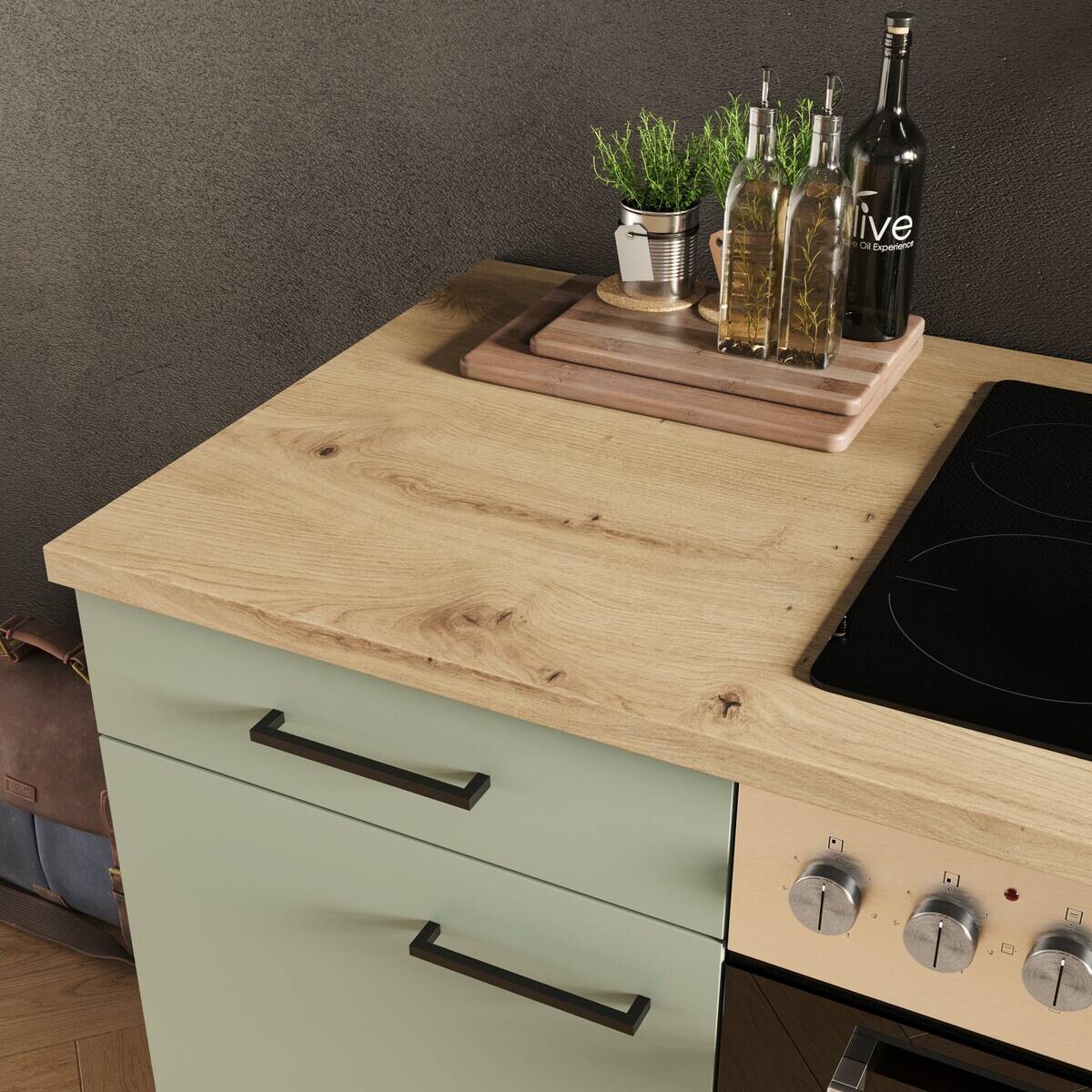 Küchenblock Cara Eiche Artisan Oak Nachbildung B/T: ca. 210x60 cm