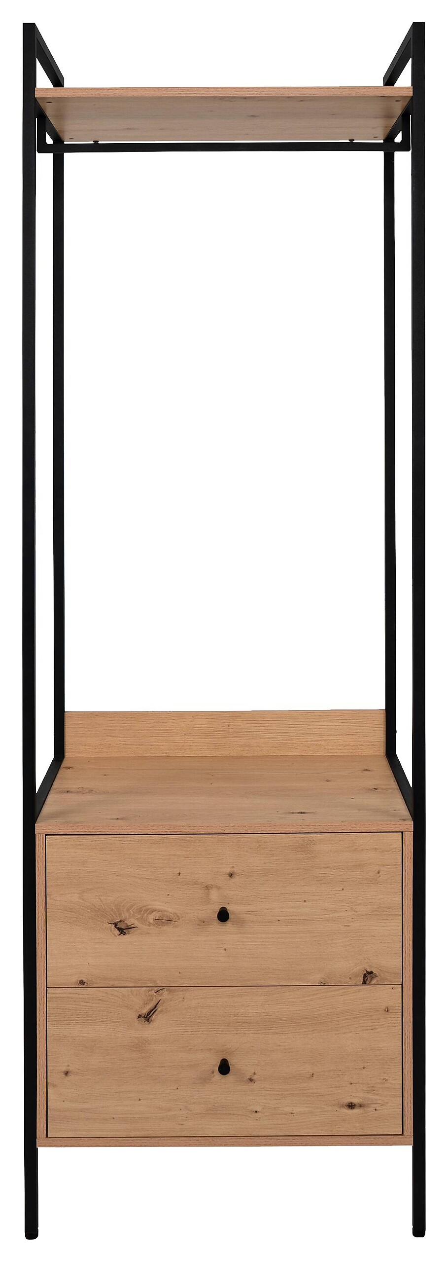 Garderobe Dhaka Eiche Nachbildung schwarz B/H/T: ca. 64x190x40 cm