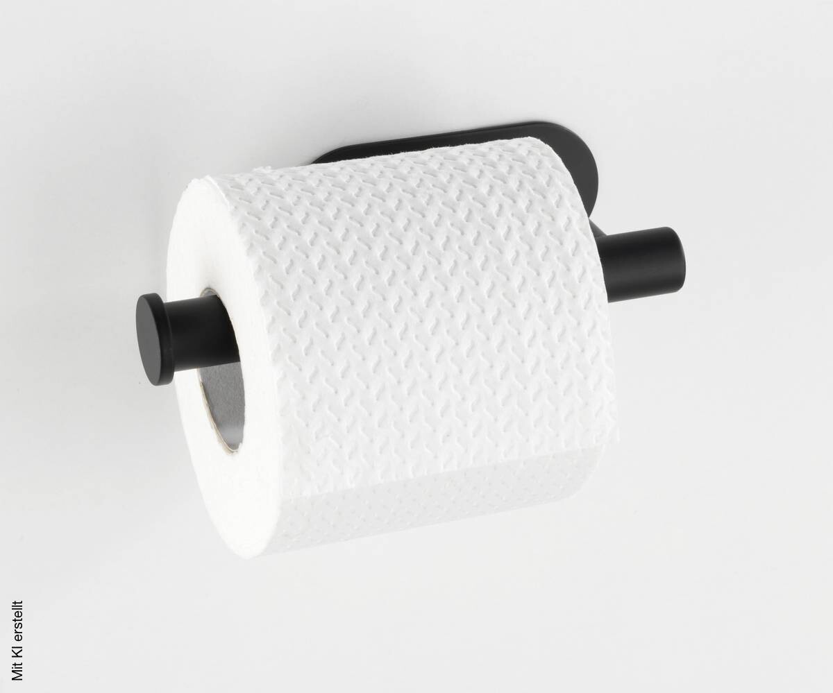 Turbo-Loc Toilettenpapierhalter schwarz Metall B/H/T: ca. 16x4,5x7 cm