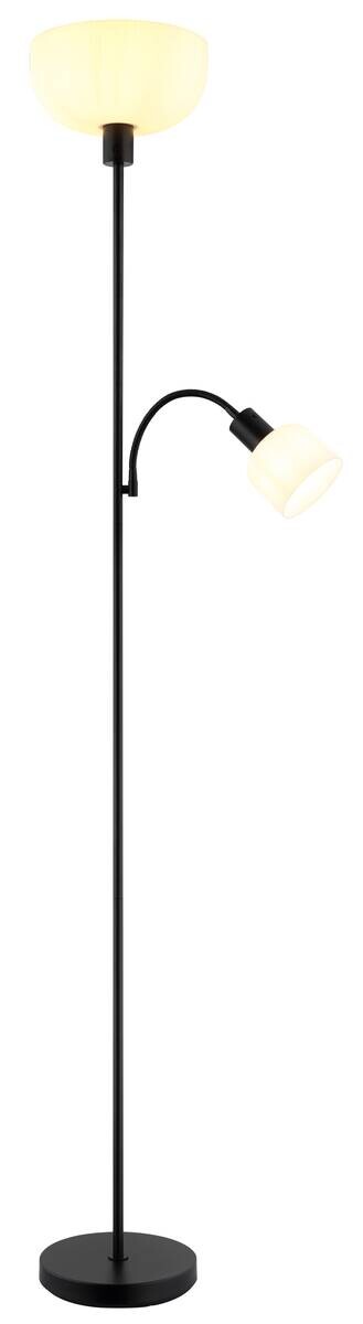 GLOBO Stehlampe schwarz Metall Kunststoff B/H/L: ca. 14,5x67,5x33 cm 2 Brennstellen