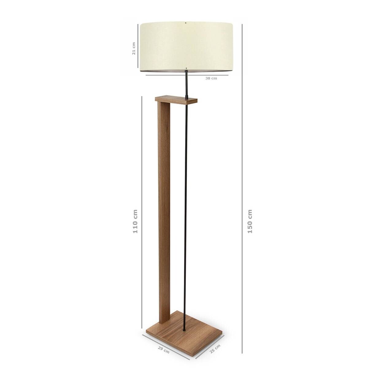 Opviq Stehlampe creme PVC MDF B/H/T/L/D: ca. 38x150x38x38x38 cm E27 1 Brennstellen