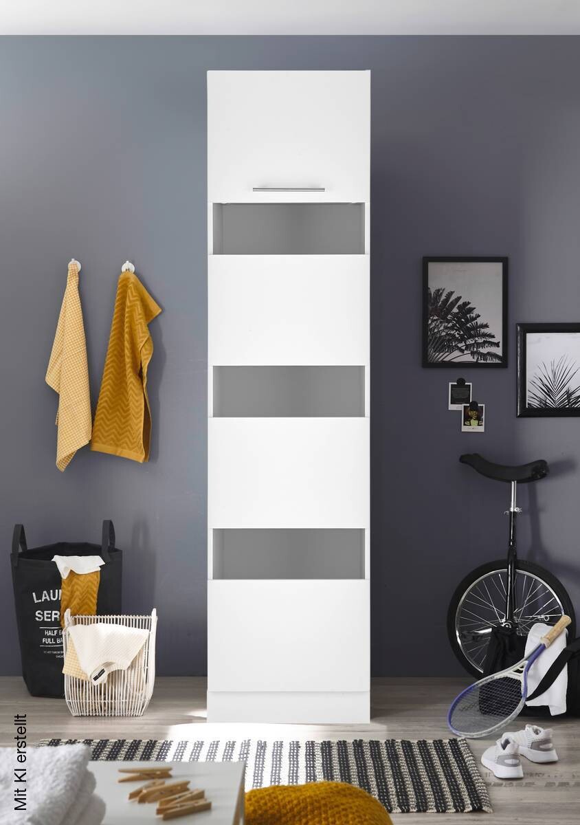 Respekta Wäscheschrank Clara weiß matt B/H/T: ca. 50x200x67,6 cm
