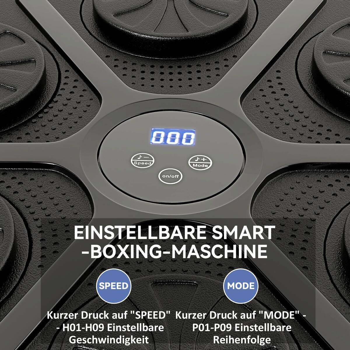 SPORTNOW Boxmaschine + Musik schwarz Kunstleder B/H/L: ca. 44,6x7,5x41,8 cm