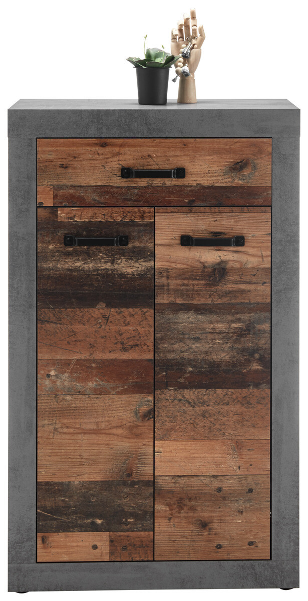 Schuhkommode Indiana Beton dunkel Nachbildung Old Wood Nachbildung B/H/T: ca. 68x115x37 cm