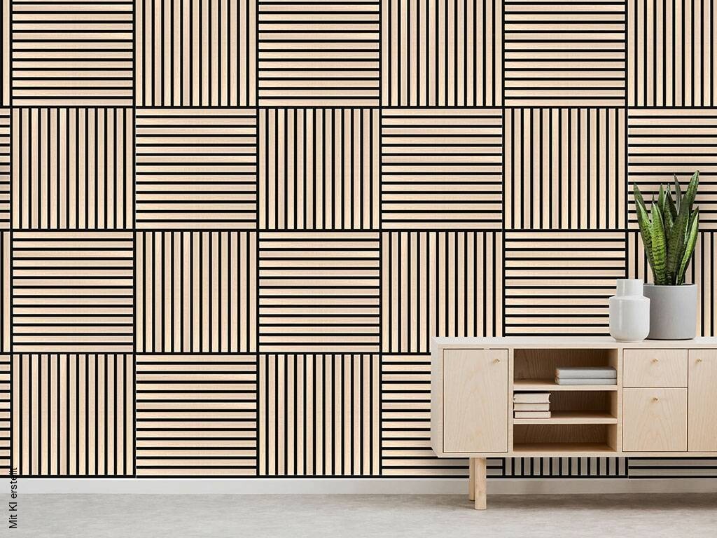 Wand- und Akustikpaneel Eiche L/B/H: ca. 52x52x1 cm pro Stück