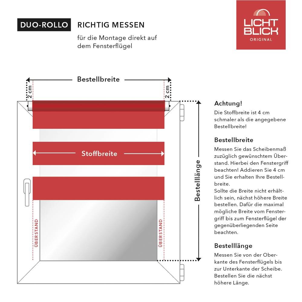 LICHTBLICK Doppelrollo Duo meliert hellgrau B/L: ca. 100x150 cm