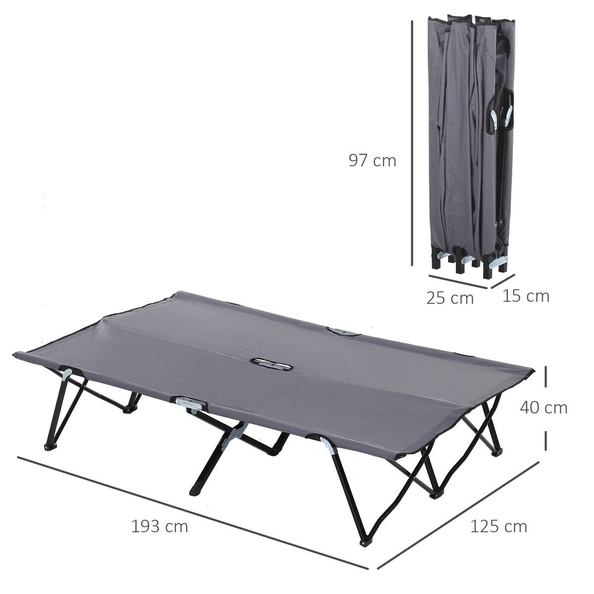 Outsunny Campingbett B/H/L: ca. 125x40x193 cm